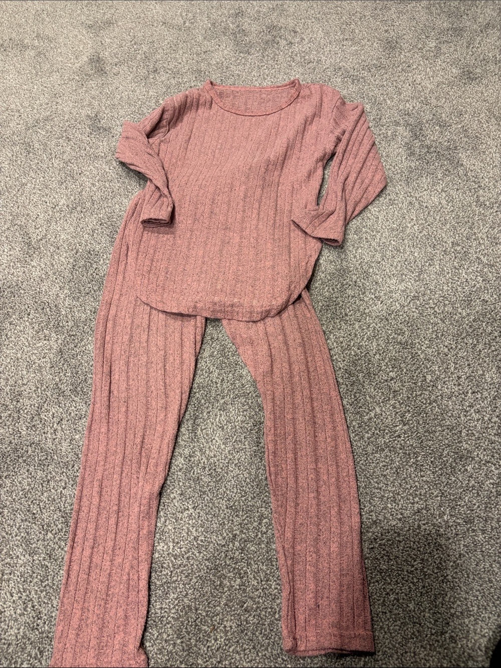 SHEIN Ribbed Two-Piece Set - Dusty Rose - Picture 7 of 7